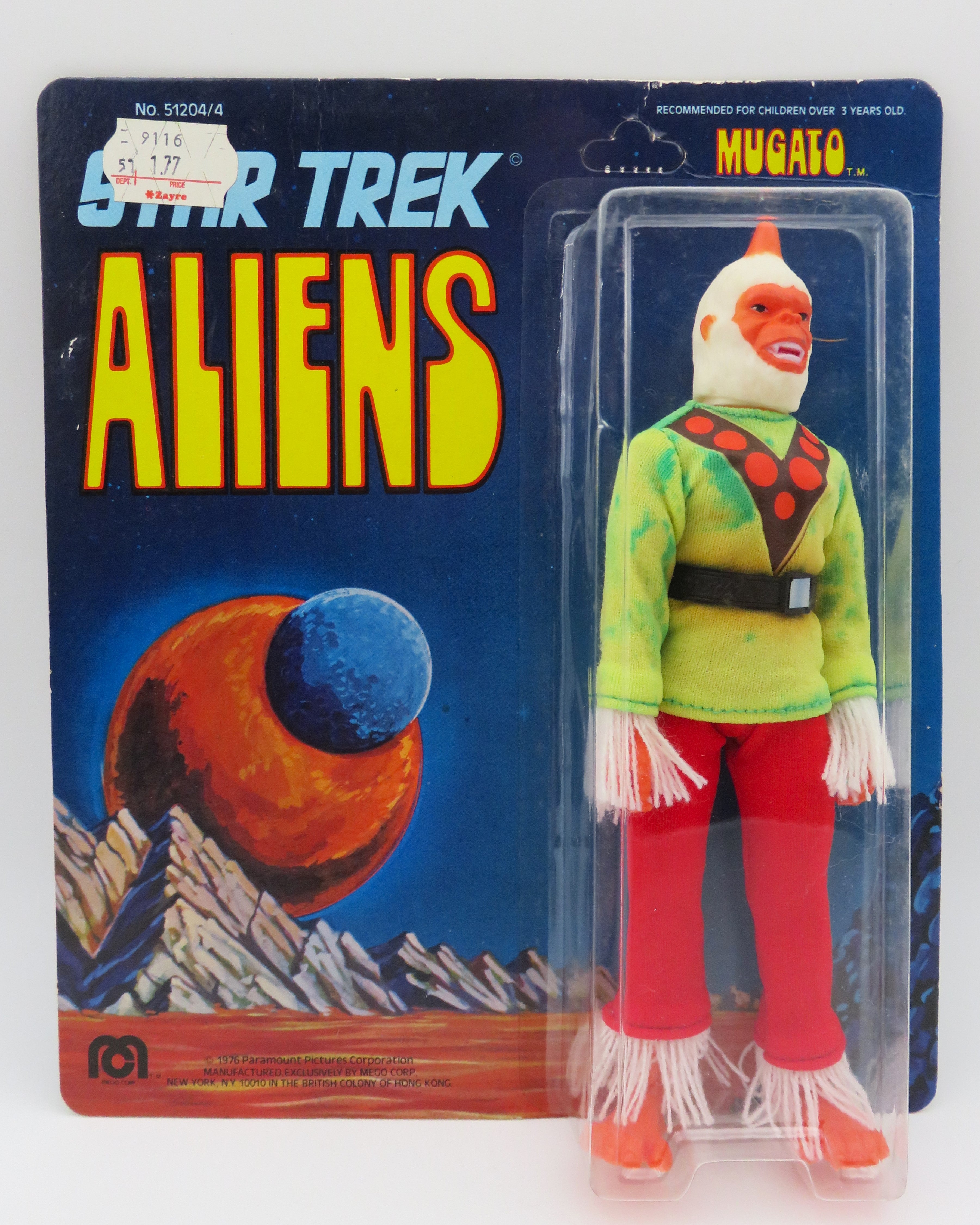 STAR TREK ALIENS Mugato 8" Action Figure - Mego Corp. (1976) Series 3 Vintage Toy